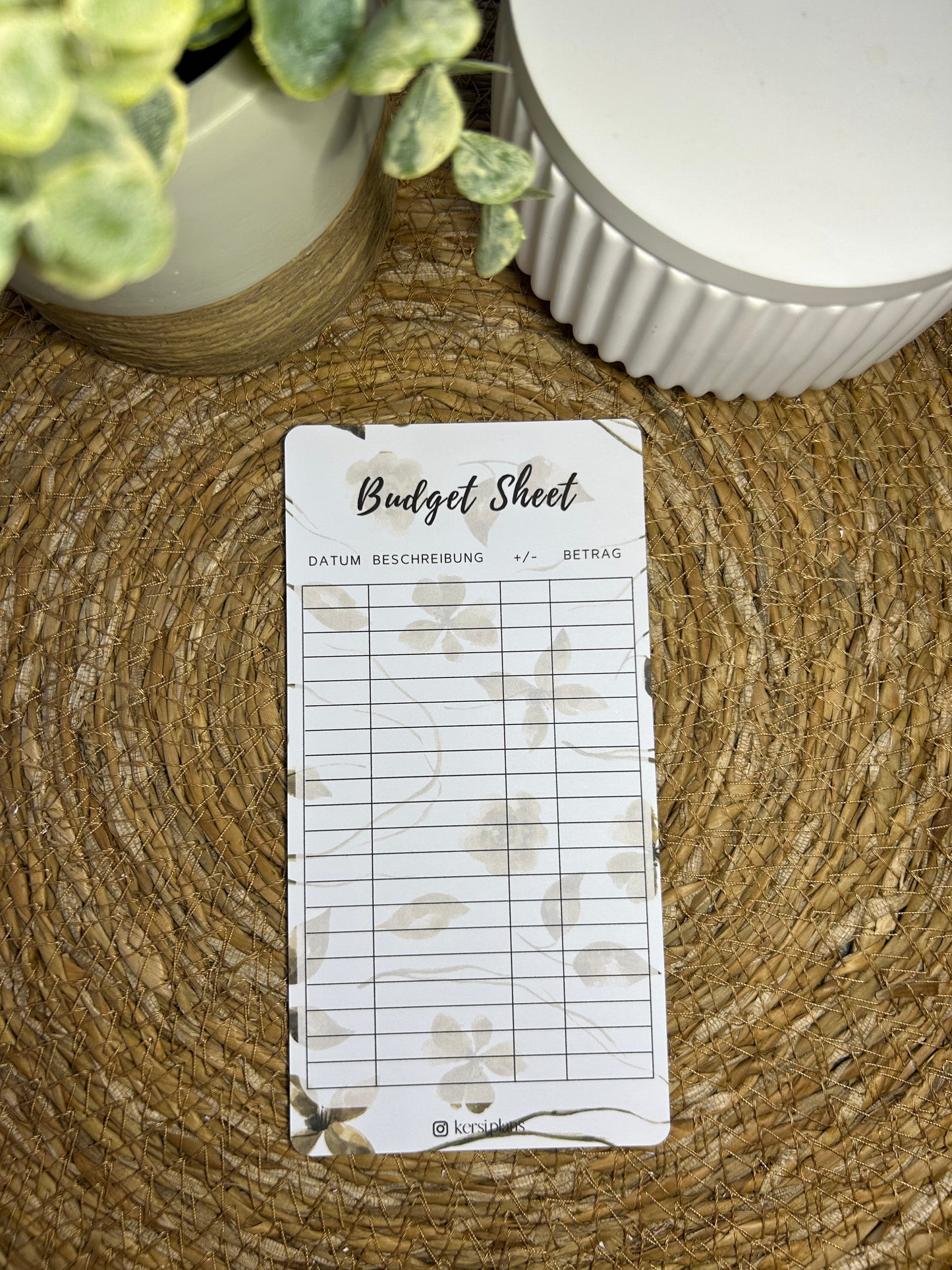 Budget Sheet A6 für Budget Binder – Design 54