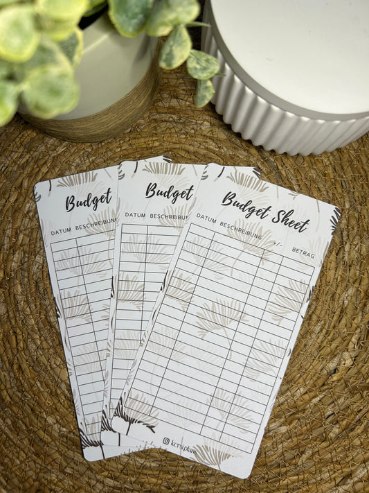 Budget Sheet A6 für Budget Binder – Design 33
