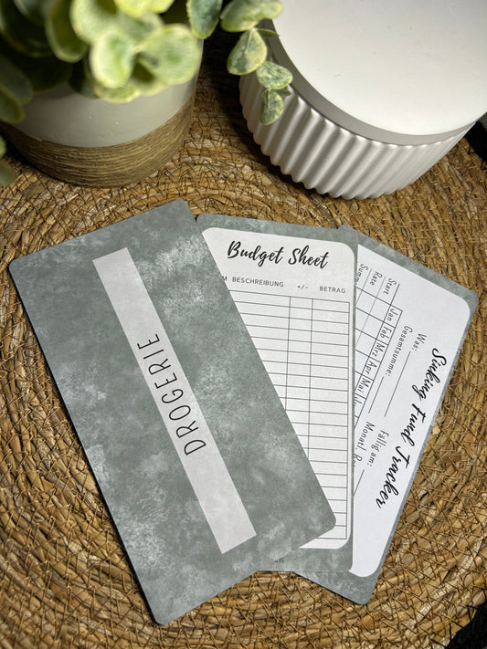 Set A6 für Budget Binder – Design 08 - (10 Dashboards + 10 Budget Sheets + 10 Sinking Fund Tracker)