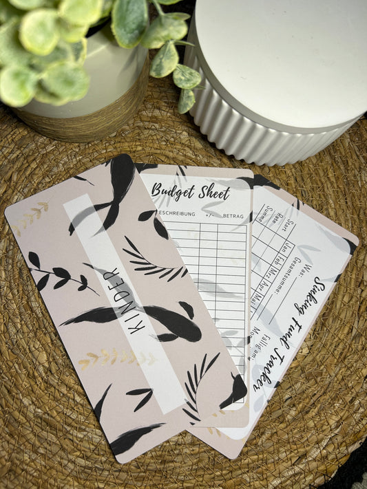 Set A6 für Budget Binder – Design 16 - (10 Dashboards + 10 Budget Sheets + 10 Sinking Fund Tracker)