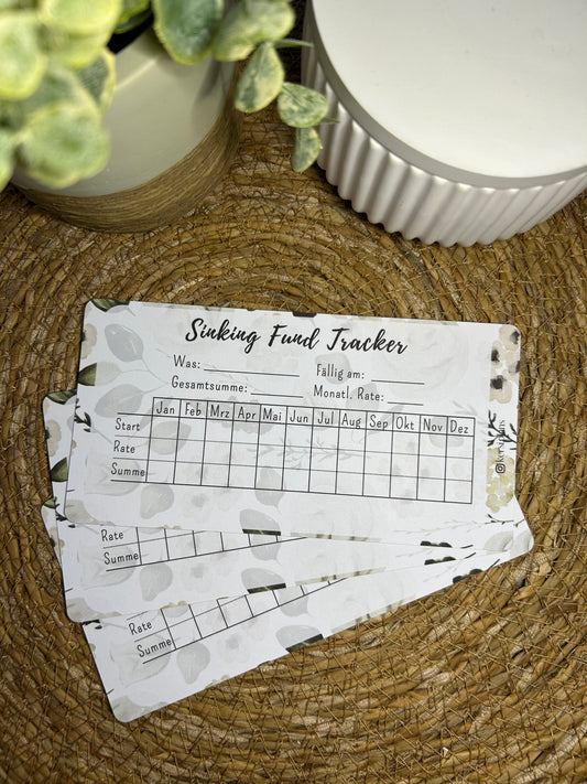 Sinking Fund Tracker A6 für Budget Binder – Design 40