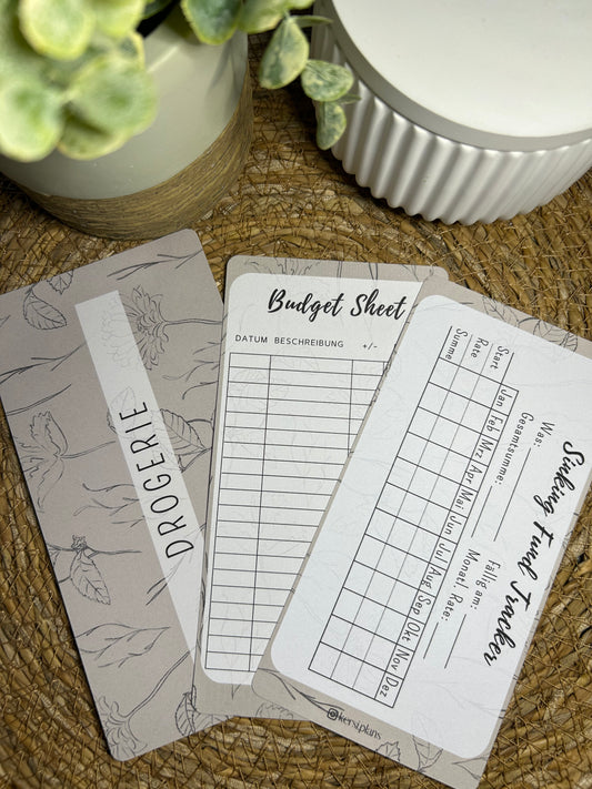 Set A6 für Budget Binder – Design 02 - (10 Dashboards + 10 Budget Sheets + 10 Sinking Fund Tracker)