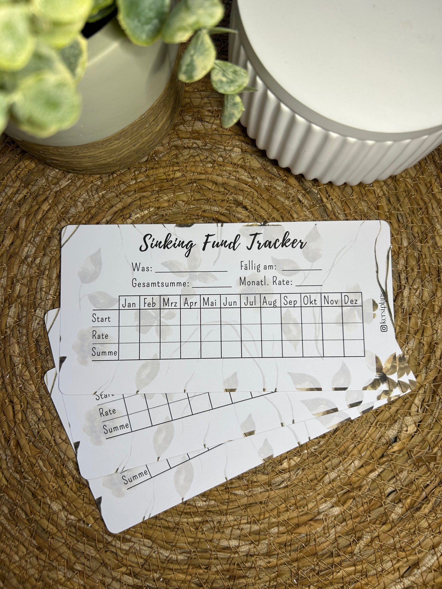 Sinking Fund Tracker A6 für Budget Binder – Design 54