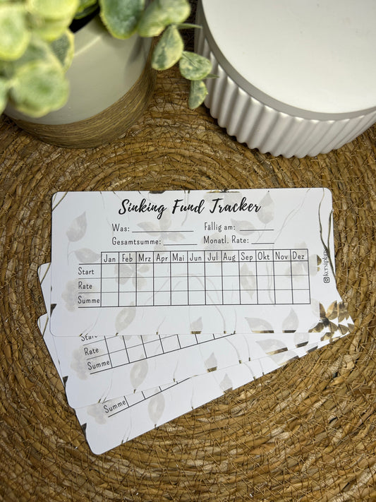 Sinking Fund Tracker A6 für Budget Binder – Design 54