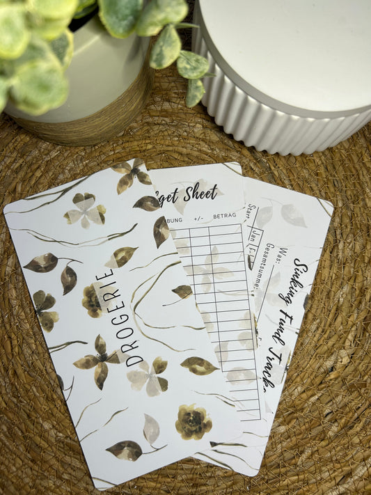 Set A6 für Budget Binder – Design 54 - (10 Dashboards + 10 Budget Sheets + 10 Sinking Fund Tracker)
