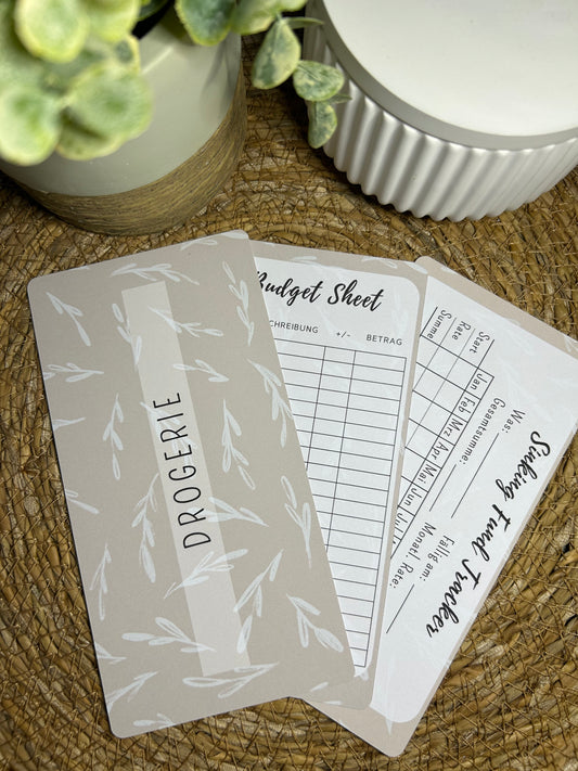 Set A6 für Budget Binder – Design 06 - (10 Dashboards + 10 Budget Sheets + 10 Sinking Fund Tracker)