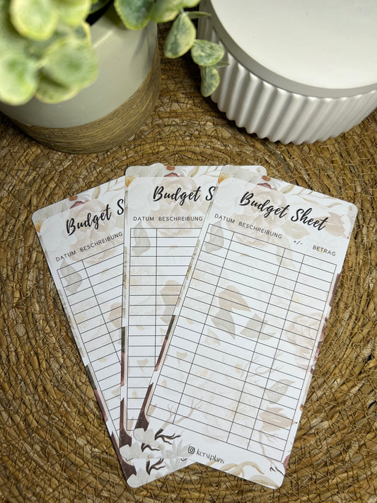 Budget Sheet A6 für Budget Binder – Design 04