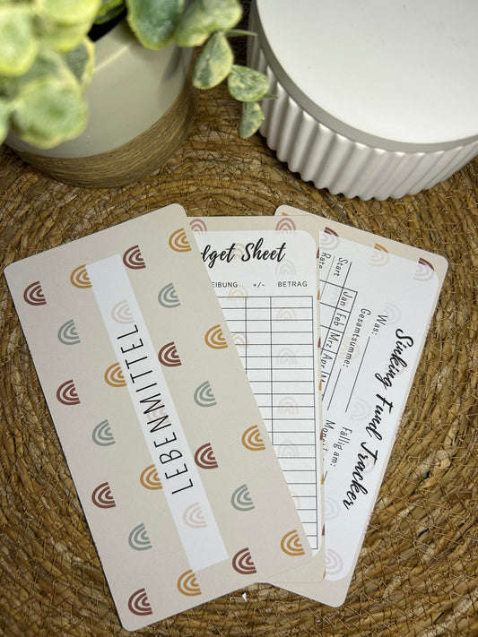 Set A6 für Budget Binder – Design 50 - (10 Dashboards + 10 Budget Sheets + 10 Sinking Fund Tracker)