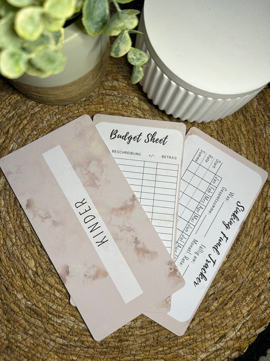Set A6 für Budget Binder – Design 12 - (10 Dashboards + 10 Budget Sheets + 10 Sinking Fund Tracker)