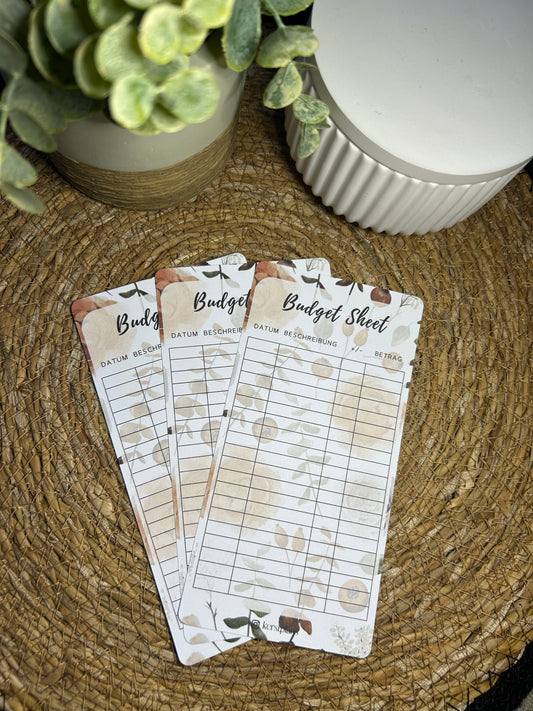 Budget Sheet A6 für Budget Binder – Design 20