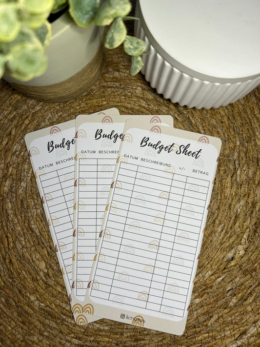 Budget Sheet A6 für Budget Binder – Design 50