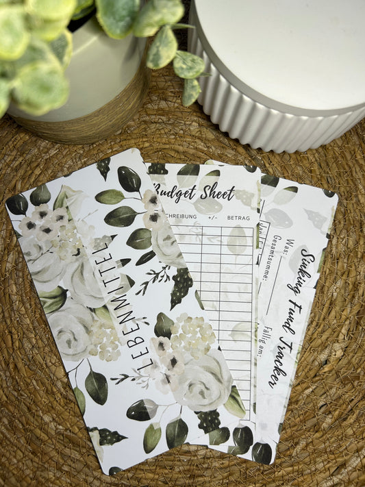 Set A6 für Budget Binder – Design 41 - (10 Dashboards + 10 Budget Sheets + 10 Sinking Fund Tracker)