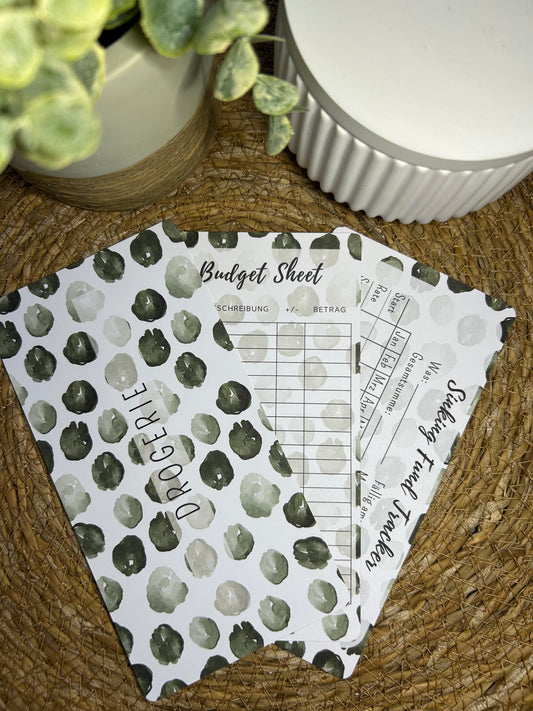 Set A6 für Budget Binder – Design 43 - (10 Dashboards + 10 Budget Sheets + 10 Sinking Fund Tracker)