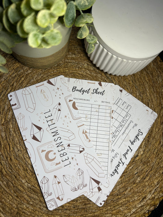 Set A6 für Budget Binder – Design 22 - (10 Dashboards + 10 Budget Sheets + 10 Sinking Fund Tracker)