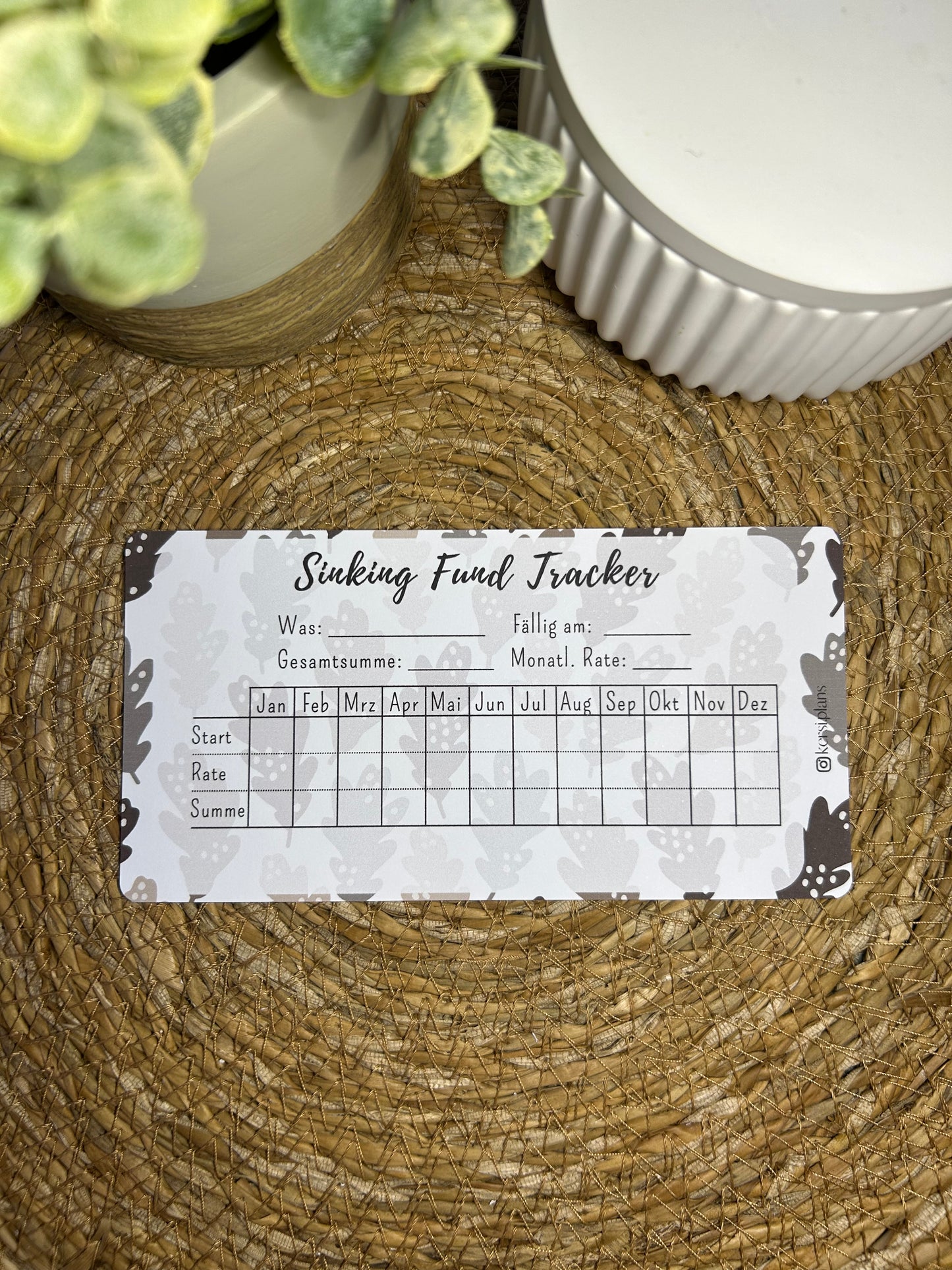 Sinking Fund Tracker A6 für Budget Binder – Design 34