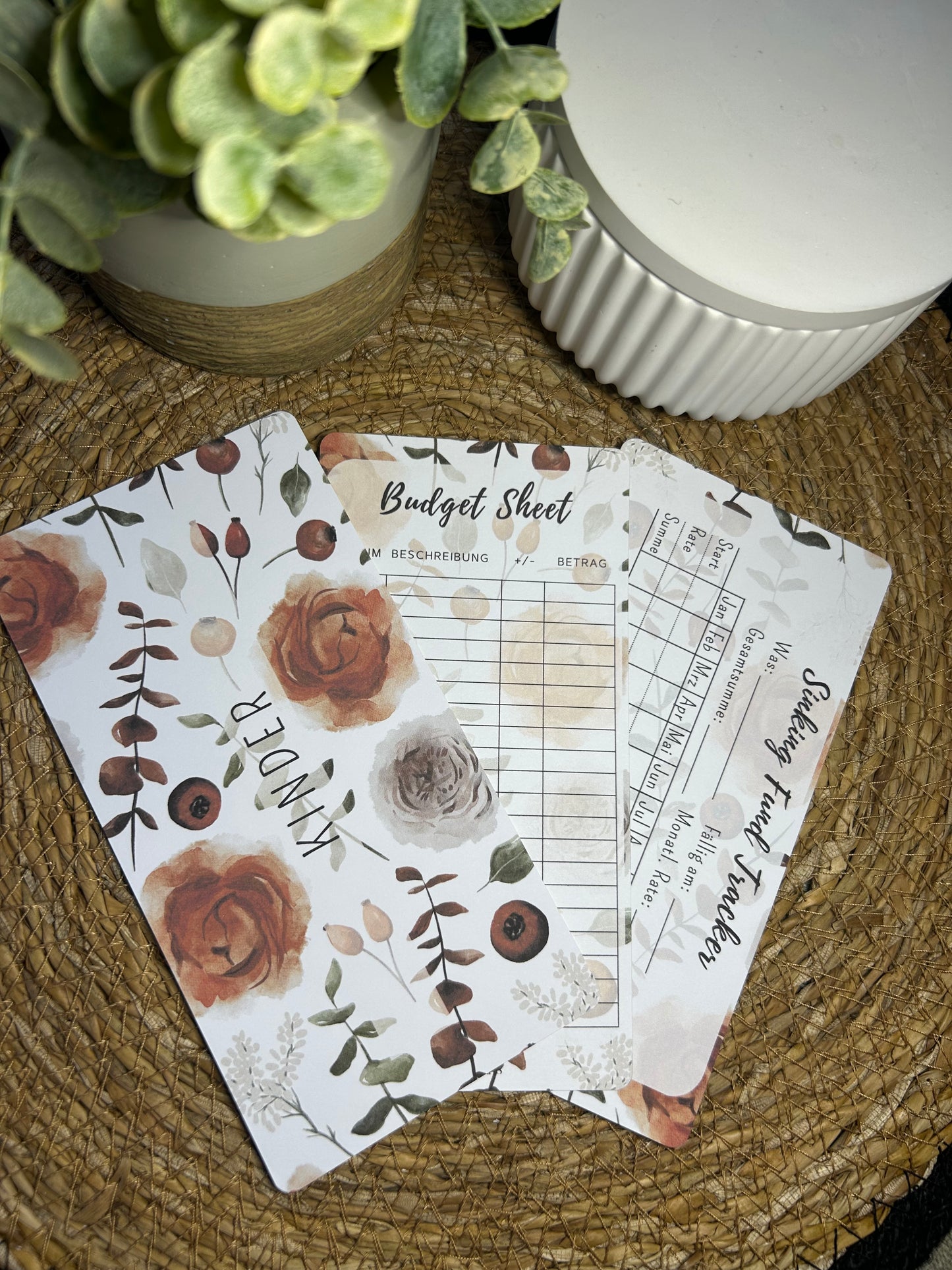 Set A6 für Budget Binder – Design 20 - (10 Dashboards + 10 Budget Sheets + 10 Sinking Fund Tracker)