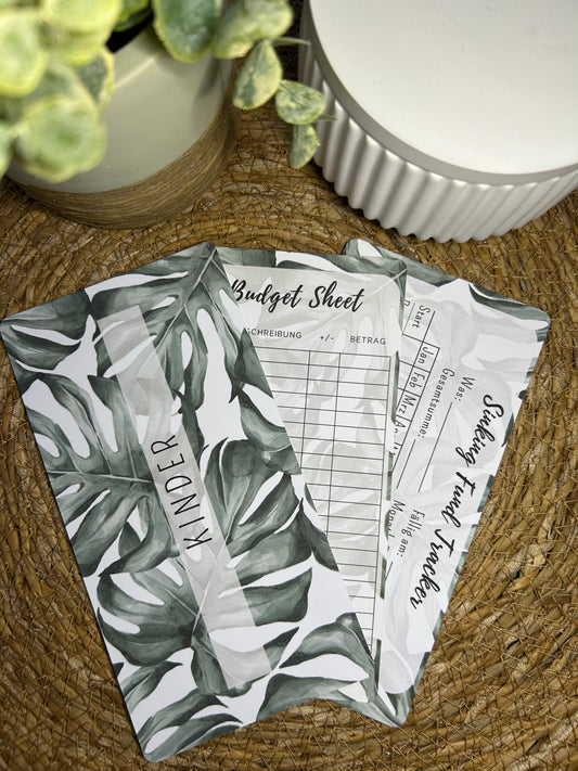 Set A6 für Budget Binder – Design 45 - (10 Dashboards + 10 Budget Sheets + 10 Sinking Fund Tracker)