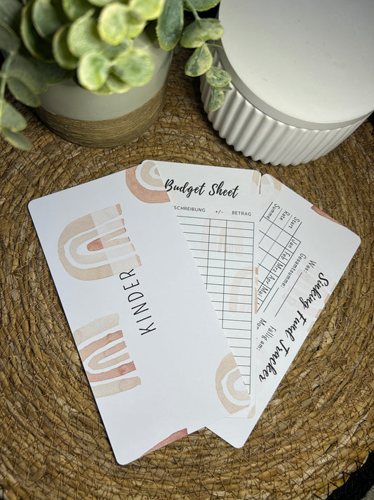 Set A6 für Budget Binder – Design 18 - (10 Dashboards + 10 Budget Sheets + 10 Sinking Fund Tracker)