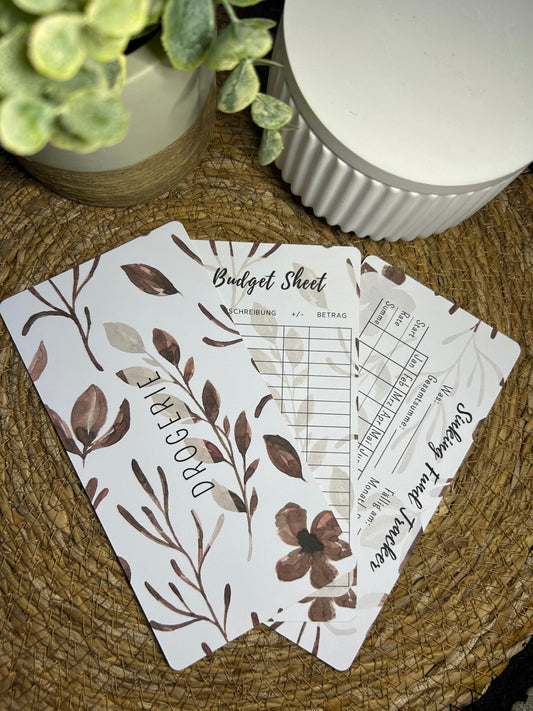 Set A6 für Budget Binder – Design 17 - (10 Dashboards + 10 Budget Sheets + 10 Sinking Fund Tracker)