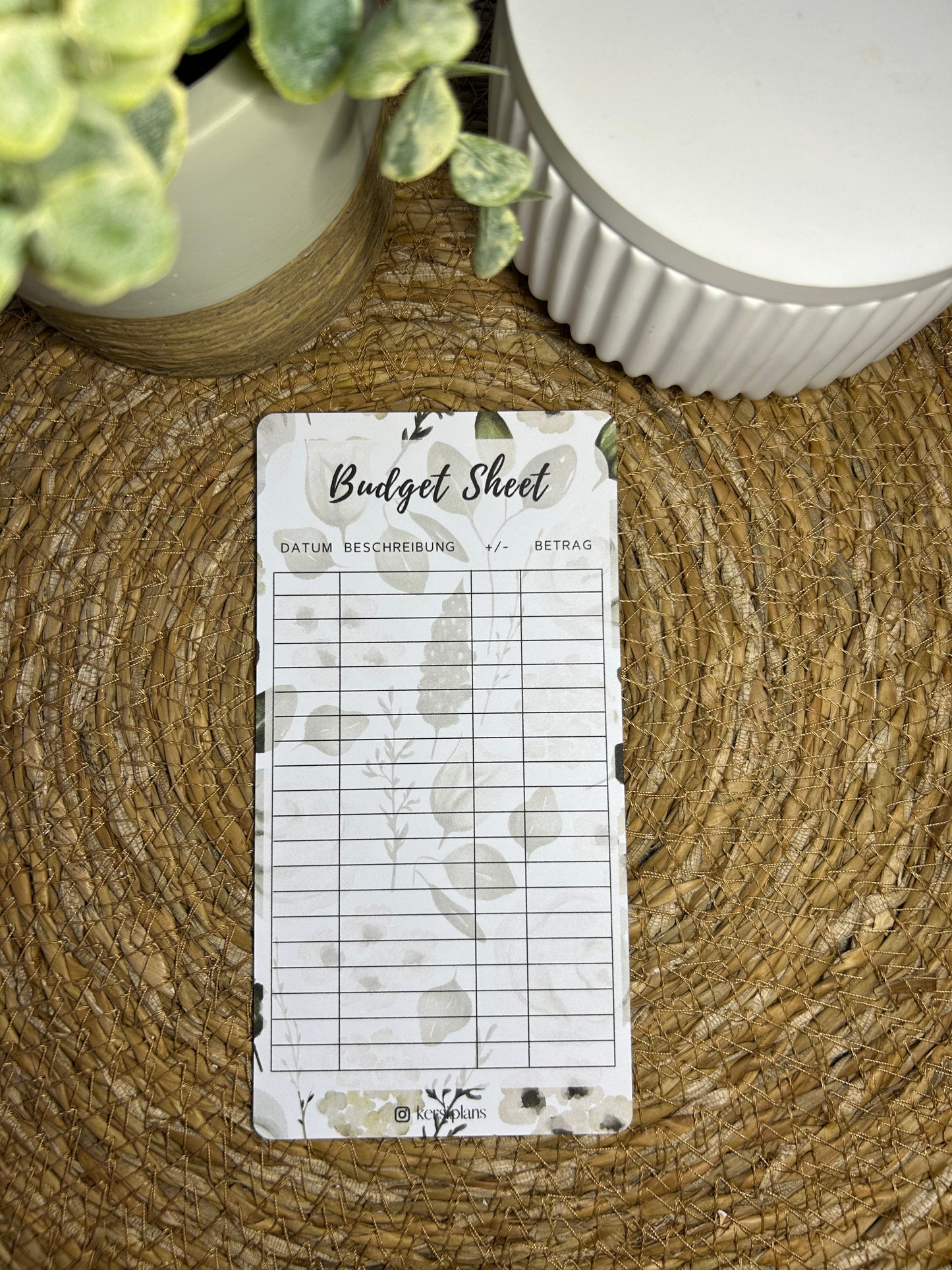 Budget Sheet A6 für Budget Binder – Design 40
