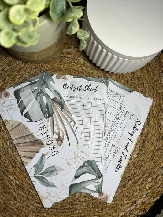 Set A6 für Budget Binder – Design 11 - (10 Dashboards + 10 Budget Sheets + 10 Sinking Fund Tracker)
