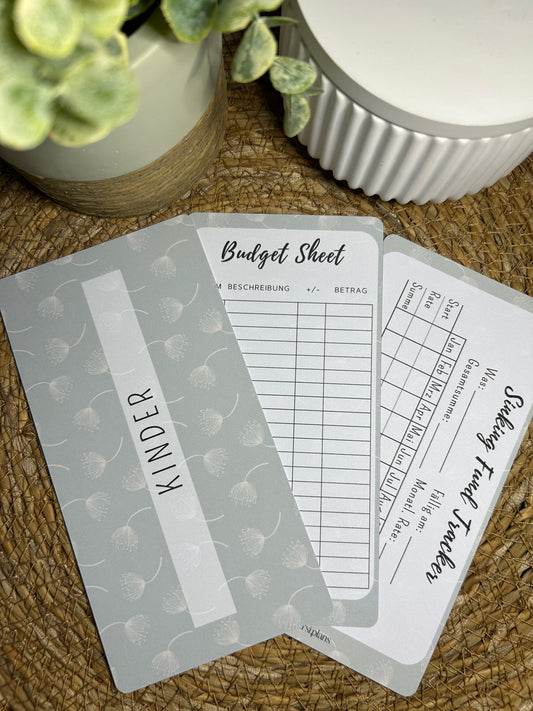 Set A6 für Budget Binder – Design 05 - (10 Dashboards + 10 Budget Sheets + 10 Sinking Fund Tracker)