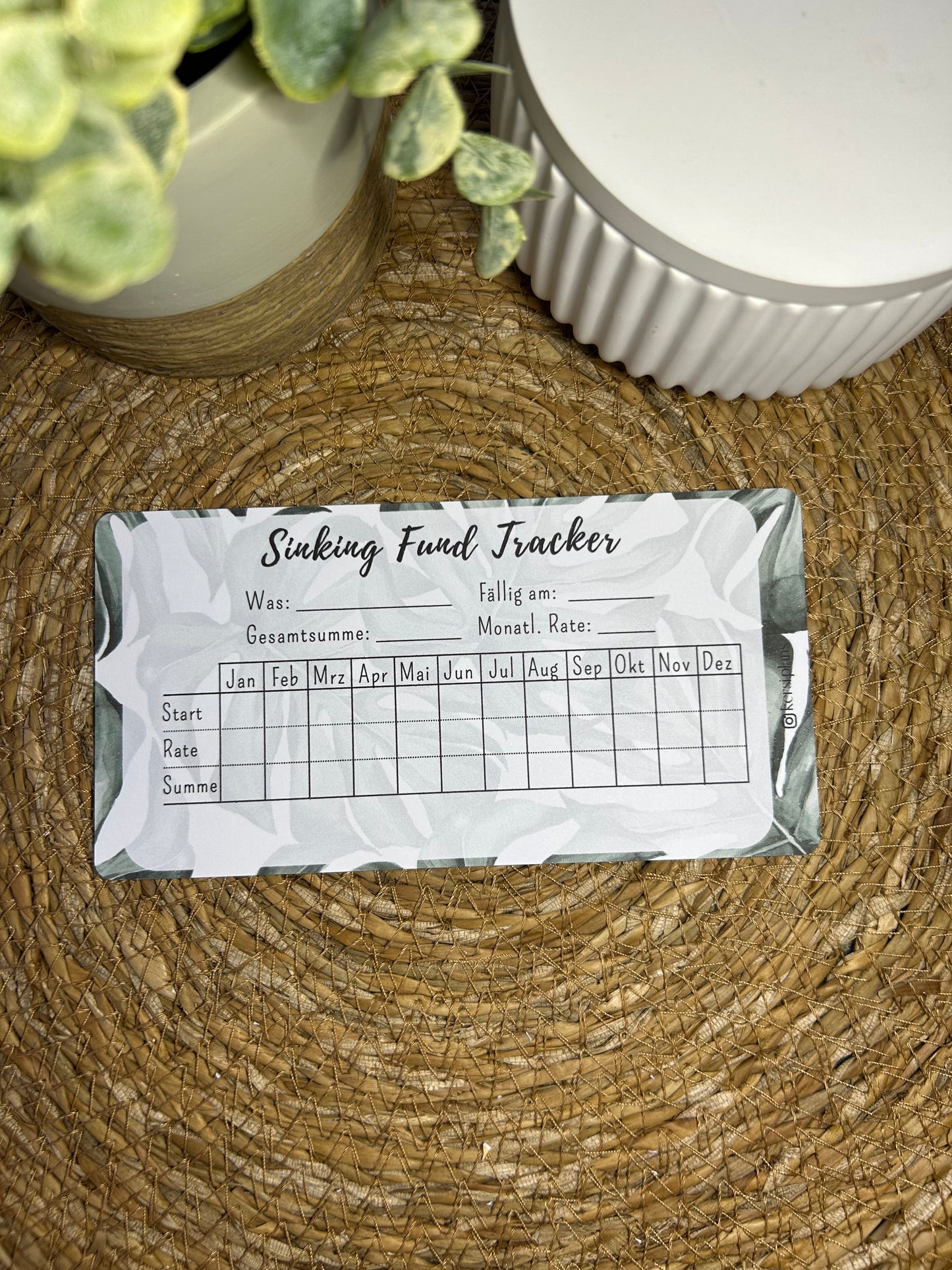 Sinking Fund Tracker A6 für Budget Binder – Design 45