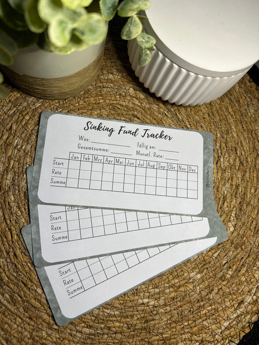 Sinking Fund Tracker A6 für Budget Binder – Design 08