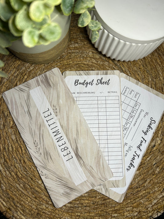 Set A6 für Budget Binder – Design 25 - (10 Dashboards + 10 Budget Sheets + 10 Sinking Fund Tracker)