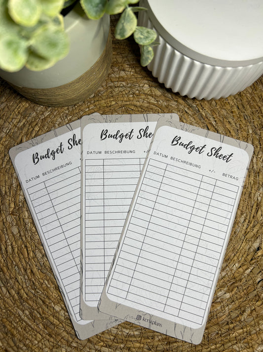 Budget Sheet A6 für Budget Binder – Design 02
