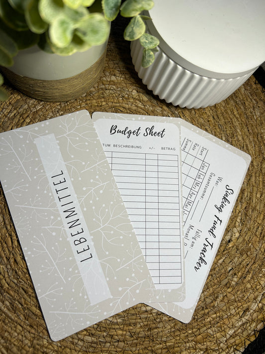Set A6 für Budget Binder – Design 07 - (10 Dashboards + 10 Budget Sheets + 10 Sinking Fund Tracker)