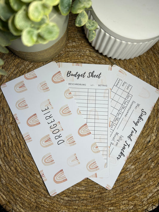 Set A6 für Budget Binder – Design 24 - (10 Dashboards + 10 Budget Sheets + 10 Sinking Fund Tracker)