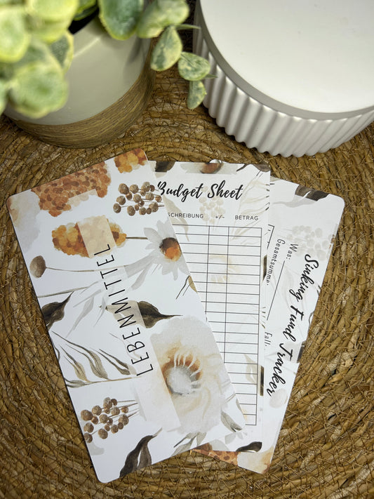 Set A6 für Budget Binder – Design 44 - (10 Dashboards + 10 Budget Sheets + 10 Sinking Fund Tracker)