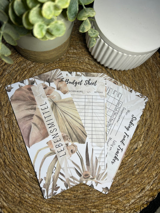 Set A6 für Budget Binder – Design 19 - (10 Dashboards + 10 Budget Sheets + 10 Sinking Fund Tracker)