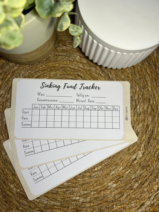 Sinking Fund Tracker A6 für Budget Binder – Design 39