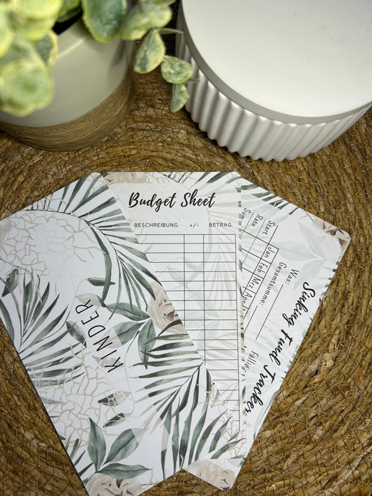 Set A6 für Budget Binder – Design 38 - (10 Dashboards + 10 Budget Sheets + 10 Sinking Fund Tracker)