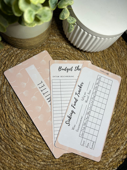Set A6 für Budget Binder – Design 09 - (10 Dashboards + 10 Budget Sheets + 10 Sinking Fund Tracker)