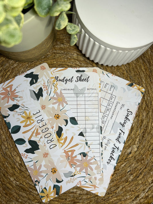 Set A6 für Budget Binder – Design 37 - (10 Dashboards + 10 Budget Sheets + 10 Sinking Fund Tracker)