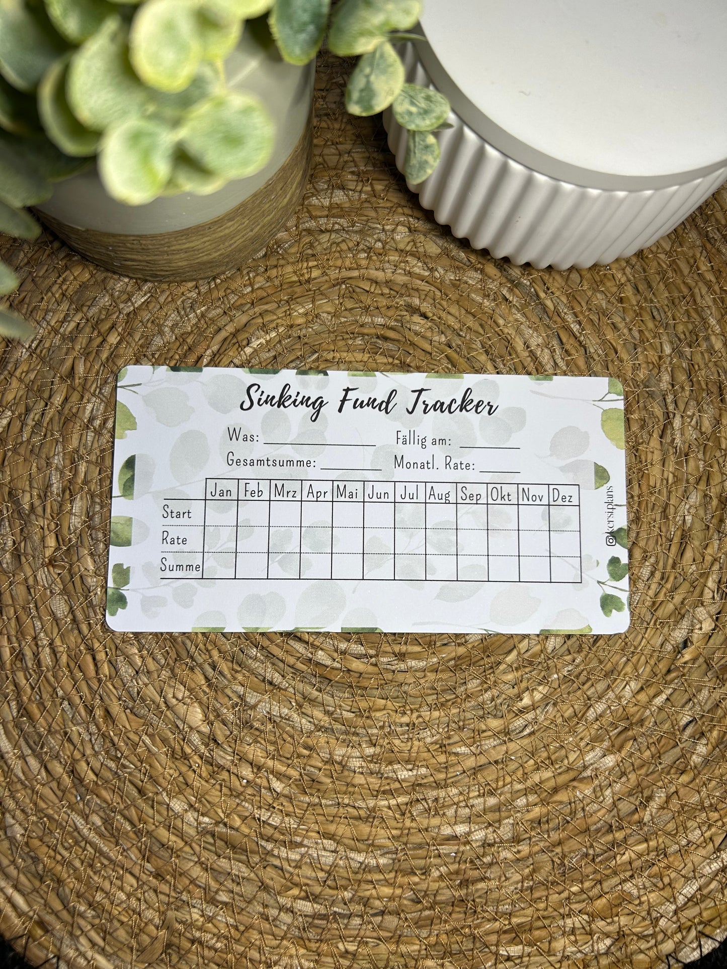 Sinking Fund Tracker A6 für Budget Binder – Design 30