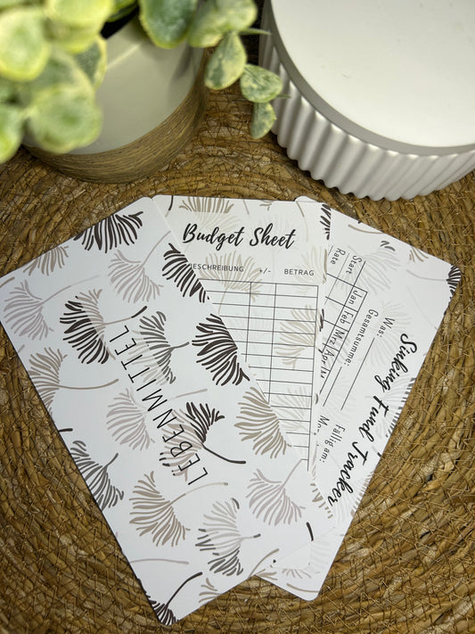Set A6 für Budget Binder – Design 33 - (10 Dashboards + 10 Budget Sheets + 10 Sinking Fund Tracker)