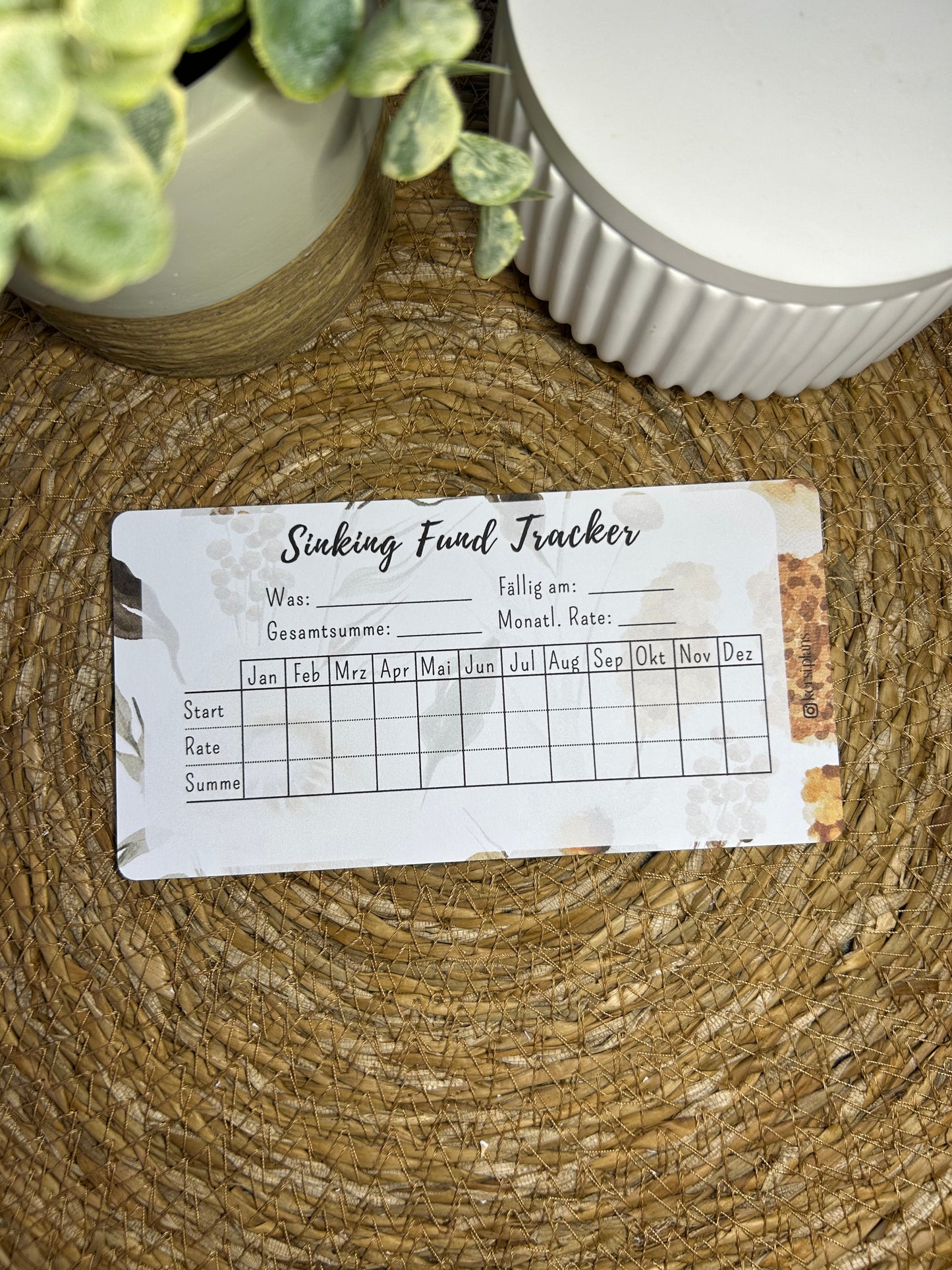 Sinking Fund Tracker A6 für Budget Binder – Design 44