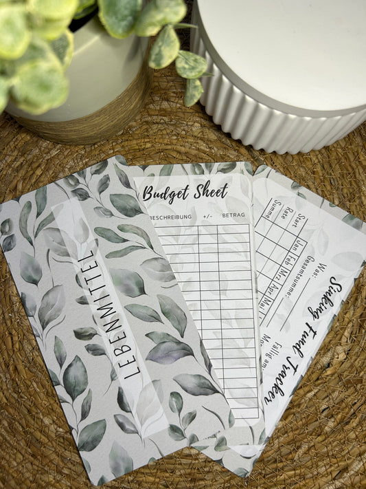 Set A6 für Budget Binder – Design 57 - (10 Dashboards + 10 Budget Sheets + 10 Sinking Fund Tracker)