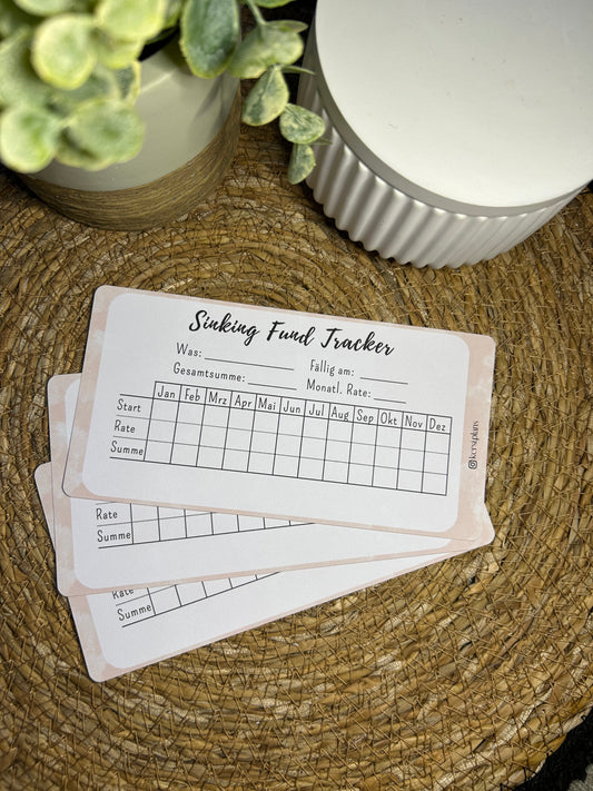 Sinking Fund Tracker A6 für Budget Binder – Design 14