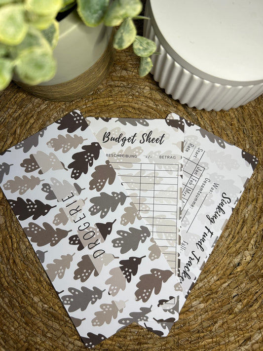 Set A6 für Budget Binder – Design 34 - (10 Dashboards + 10 Budget Sheets + 10 Sinking Fund Tracker)