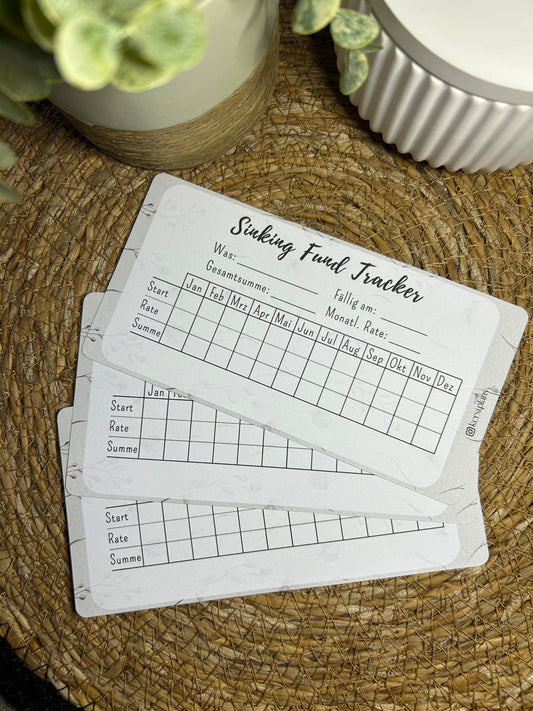 Sinking Fund Tracker A6 für Budget Binder – Design 01