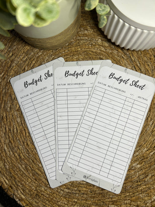 Budget Sheet A6 für Budget Binder – Design 01