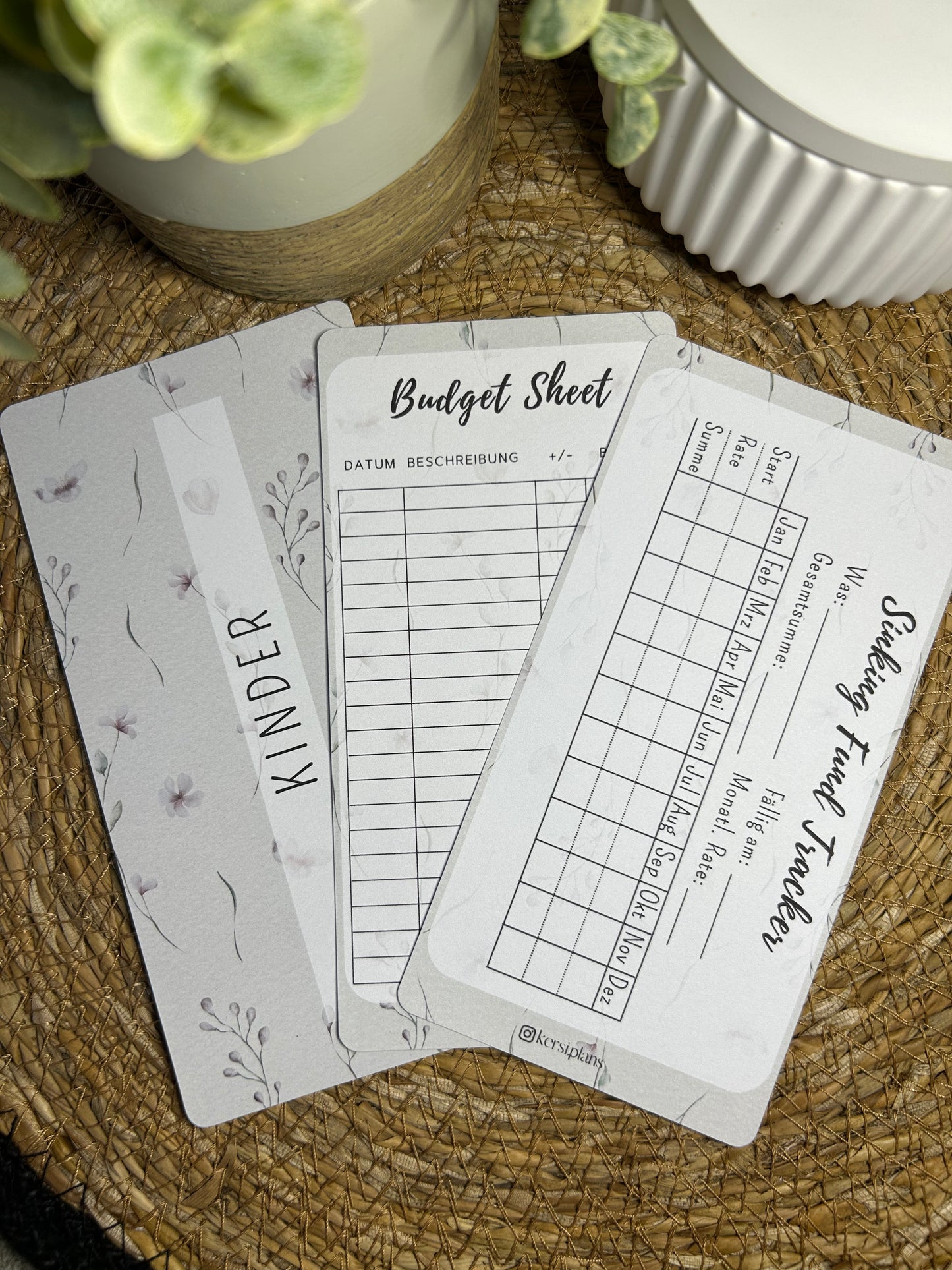 Set A6 für Budget Binder – Design 01 - (10 Dashboards + 10 Budget Sheets + 10 Sinking Fund Tracker)